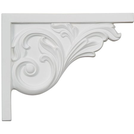 Ekena Millwork 8 3/4"W x 7 5/8"H x 5/8"D Bremen Acanthus Stair Bracket, Right SB08X05BR-R